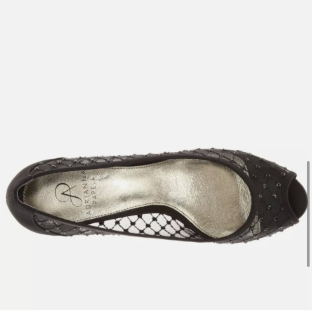 Adrianna Papell Women's Juliette Black Aria Mesh Peeptoe Dress Pump New in Box - Picture 6 of 6